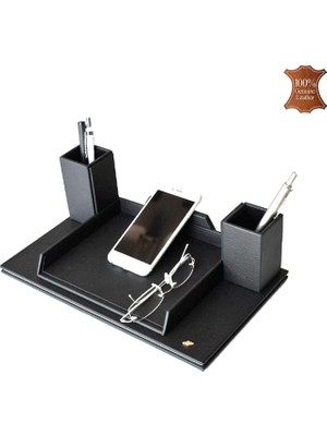 Tabac 362-11 Hakiki Deri Masa Üstü Telefon ve Gözlük Tutucu Si...