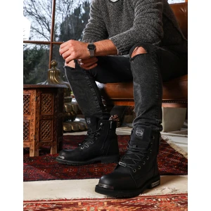 Harley-Davidson Lyon 025M100701 Siyah Deri Bot