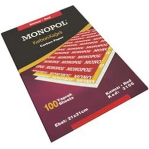 Karbon Kağıdı Monopol Karbon Kağıdı Kırmızı Renk 10 Adet