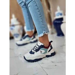 U.S. Polo Assn. Tracky Beyaz Lacivert Kadın Sneaker Ayakkabı V2