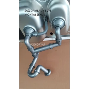 Domi̇nox Blanco Uki̇nox 1,5 Göz Evye Si̇fon Takımı