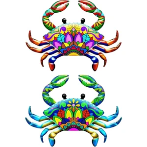 2 Adet Metal Yengeç Duvar Sanatı Dekor Asılı Heykel Plak (Yurt Dışından)