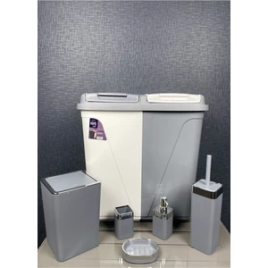 6 Parça Kirli Çamaşır Sepeti- Wc Banyo Set, Violet 6 Parça Lüx Çeyiz Seti