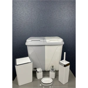 6 Parça Kirli Çamaşır Sepeti- Wc Banyo Set, Violet 6 Parça Lüx Çeyiz Seti