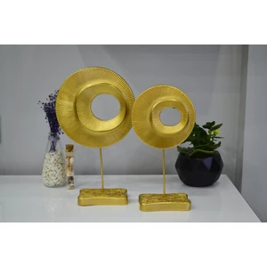 Polyester Halka Model Biblo, Hediyelik, Dekoratif Aksesuar, Altın (Gold), 2'li Set