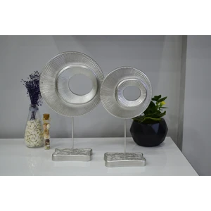Polyester Halka Model Biblo, Hediyelik, Dekoratif Aksesuar, Gümüş (Silver), 2'li Set