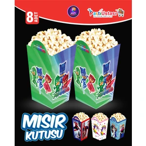 p parti oyunevi Parti Oyun Evi Pj Maskeliler Popcorn Mısır Kutusu 8'li
