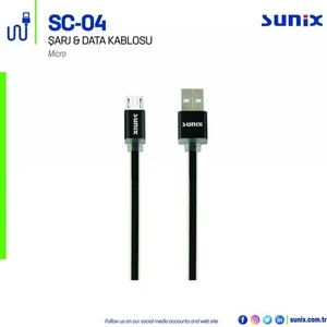 Sc-04 Soft Kablo Micro 3A Çıkışlı Data ve Hızlı Şarj Kablo Siyah