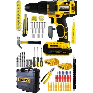 Germany Teknoloji Walt-Pro 58 V 8 Ah Samsung Çift Akülü Seri Vidalama Matkap + 100 Pcs Combo Set