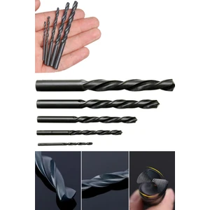 Siyah Matkap Ucu 4, 5, 6, 8, 10 mm 5 Adet Matkap Ucu Set 1410