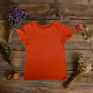 Think Simple Think SimpleThink Simple Organik Kız Çocuk Kısa Kollu T-Shirt - Kiremit