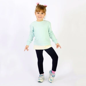 Think Simple Think SimpleThink Simple Organik Kız Çocuk Sweat-Shirt - Su Yeşili-Ekru