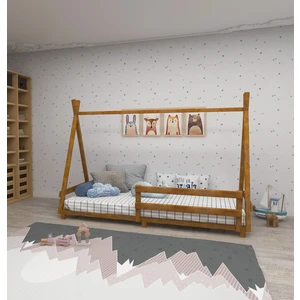 Panda Doğal Ahşap Bebek ve Çocuk Montessori Karyola Meşe Renk