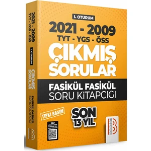Benim Hocam Yayınları 2021-2009 YKS 1.Oturum Son 13 Yıl Tıpkı Basım Fasikül Fasikül Çıkmış Sorular