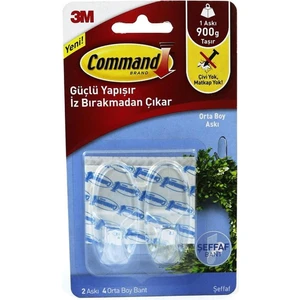 17091 Command Orta Boy Askı Şeffaf Yapıştırıcılar