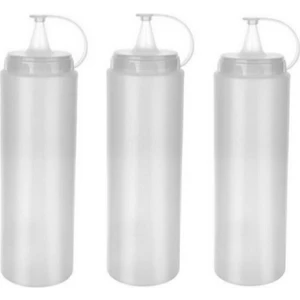 Tekno İstanbul Titiz Sos Şişesi 3'lü Şeffaf Sos Şişesi