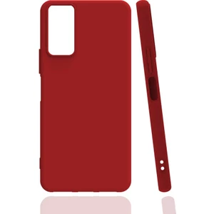 Case 4U Samsung Galaxy M52 Uyumlu Kılıf Mat Renkli Yumuşak Kalın Sağlam Silikon Kılıf Biye Kırmızı