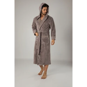 Yaka Pitikare Bambo Cotton Erkek Bornozu