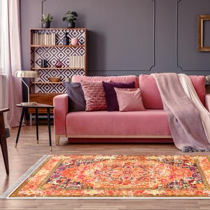 Alanur Home Eko Trend Djt Halı Yıkanabilir Kaymaz Taban 1697 Persian Turuncu