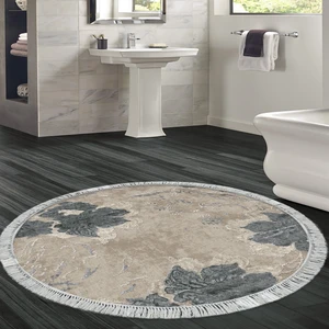 Alanur Home Eko Trend Djt Banyo Paspası Yıkanabilir Kaymaz Taban 660m Yuvarlak Suluboya Bej