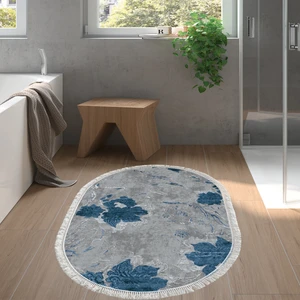Alanur Home Eko Trend Djt Banyo Paspası Yıkanabilir Kaymaz Taban 660m Oval Suluboya Mavi