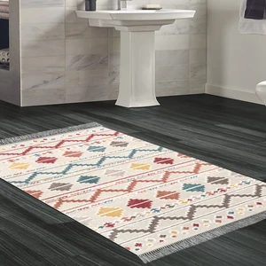 Alanur Home Eko Trend Djt Banyo Paspası Yıkanabilir Kaymaz Taban F5001 Iskandinav Renkli