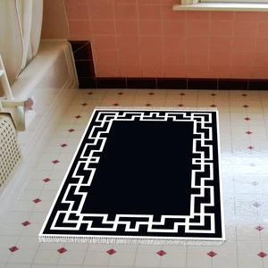 Alanur Home Eko Trend Djt Banyo Paspası Yıkanabilir Kaymaz Taban F5035 Modern Siyah