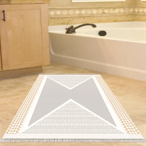 Alanur Home Eko Trend Djt Banyo Paspası Yıkanabilir Kaymaz Taban P1526 Modern Krem
