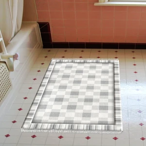 Alanur Home Eko Trend Djt Banyo Paspası Yıkanabilir Kaymaz Taban 1913 Modern Gri