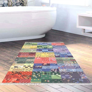 Alanur Home Eko Trend Djt Banyo Paspası Yıkanabilir Kaymaz Taban Mu148 Patchwork Renkli