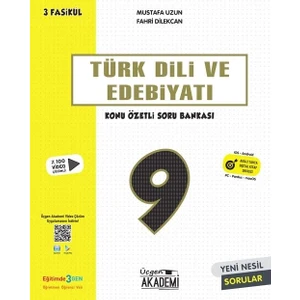 ÜçDörtBeş Yayınları Muhtelif Üçgen Akademi 9. Sınıf Türk Dili ve Edebiyatı Konu Özetli Soru Bankası 3 Fasikül