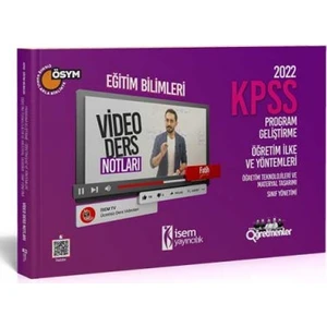 İSEM Yayıncılık Muhtelif KPSS Eğitim Bilimleri Program Geliştirme - Öğretim Ilke ve Yöntemleri Video Ders Notu 2022