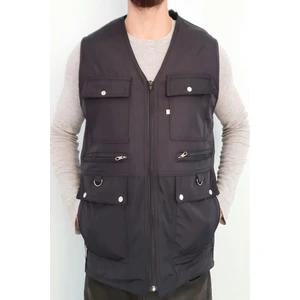 Çok Cepli Fermuarlı Içi Kürklü Kışlık Su Geçirmez Erkek Yelek