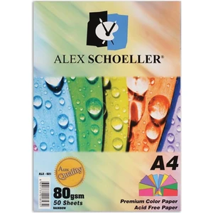 Alex Schoeller A4 Fotokopi Kağıdı 5 Renk 50 Li ALX-621  Fotokopi ve Baskı Kağıtları