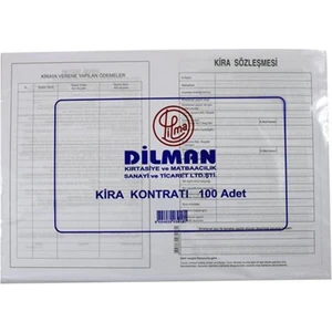 Dilman Kira Kontratı 100'LÜ  Resmi  Ticari Evraklar