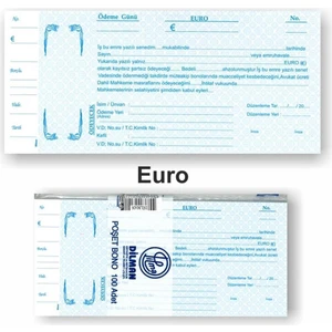 Dilman Euro Senet Koçanı 100'LÜ Paket  Resmi  Ticari Evraklar