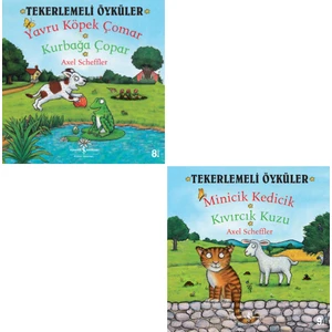 Tekerlemeli Öyküler 2 Kitap Set / Yavru Köpek Çomar Kurbağa Çopar - Minicik Kedicik Kıvırcık Kuzu  - Axcel Scheffler