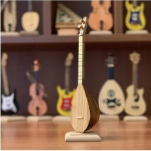 Aydın Müzik Tüccarus Minyatür Saz Ahşap Biblo 1 - 20CM /masaüstü Hediyelik