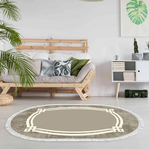 Alanur Home Eko Trend Djt Halı Yıkanabilir Kaymaz Taban 657m Oval Modern Camel