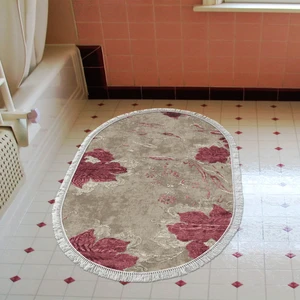 Alanur Home Eko Trend Djt Banyo Paspası Yıkanabilir Kaymaz Taban 660m Oval Suluboya Pudra