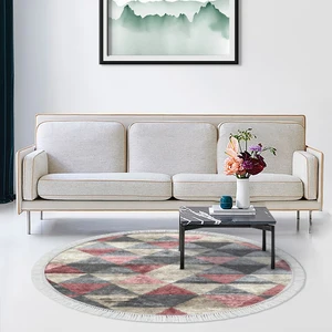 Alanur Home Eko Trend Djt Banyo Paspası Yıkanabilir Kaymaz Taban 661 Yuvarlak Iskandinav Pudra