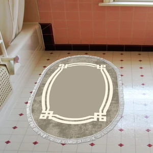 Alanur Home Eko Trend Djt Banyo Paspası Yıkanabilir Kaymaz Taban 657m Oval Modern Camel