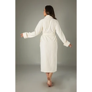 Kremnakışlı Bambo Cotton Bayan Bornozu