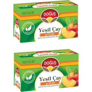 Şeftalili Yeşil Bardak Poşet Çay 20'li x 2