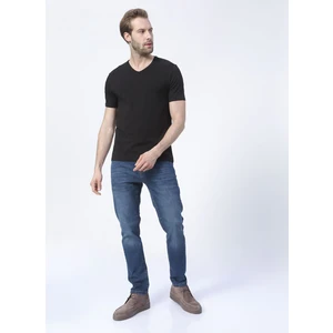 Siyah Erkek Basic Modal T-Shirt ROMEO-V