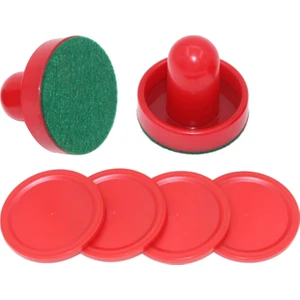 Hava Hokeyi İçin 2 Adet Tutacak Ve 4 Adet Disk -Kırmızı (Yurt Dışından)