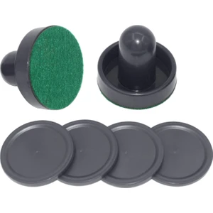 2 Adet Hava Hokeyi Pushers ve Oyun Masaları Için 4 Adet Pucks Siyah (Yurt Dışından)