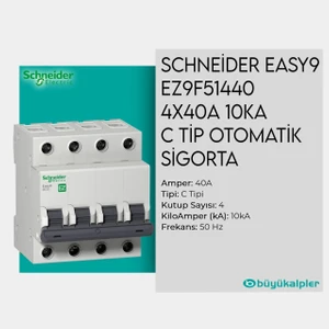 Easy9 Mcb EZ9F51440 4X40A 10KA Otomatik SIGORTA-3606489459475