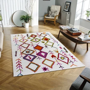 Etnik Plus GR632 Krem/lila 80 x 300 cm Dokuma Halı