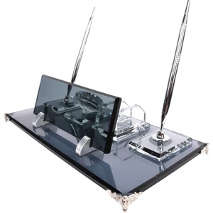 İsme Özel Kabartma Füme Kristal Gümüş Masa  Isimlik